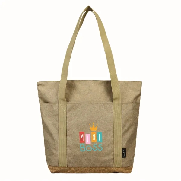 Sustainable Cork & RPET Tote with Zipper - Sustainable Cork & RPET Tote with Zipper - Image 1 of 4