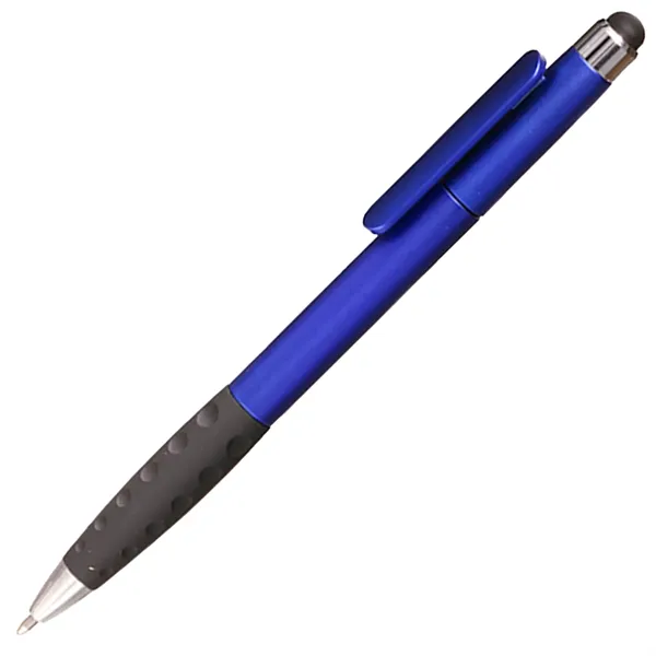 Ballpoint Twist Plastic Pens w/ Rubber Grip & Stylus Top - Ballpoint Twist Plastic Pens w/ Rubber Grip & Stylus Top - Image 2 of 5