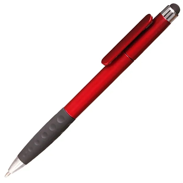 Ballpoint Twist Plastic Pens w/ Rubber Grip & Stylus Top - Ballpoint Twist Plastic Pens w/ Rubber Grip & Stylus Top - Image 3 of 5