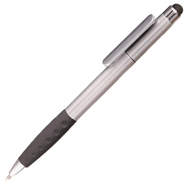 Ballpoint Twist Plastic Pens w/ Rubber Grip & Stylus Top - Ballpoint Twist Plastic Pens w/ Rubber Grip & Stylus Top - Image 4 of 5