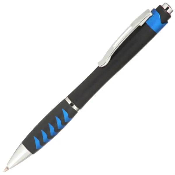 Plastic Ballpoint Pens w/Metallic accents & Colored Grip - Plastic Ballpoint Pens w/Metallic accents & Colored Grip - Image 1 of 5