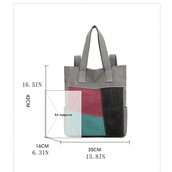 Women Canvas Tote Bag Casual Backpack Shoulder Handbags - Women Canvas Tote Bag Casual Backpack Shoulder Handbags - Image 1 of 5
