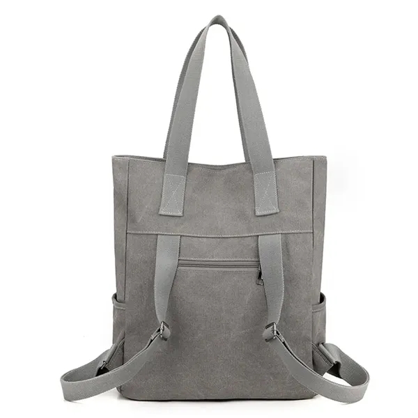 Women Canvas Tote Bag Casual Backpack Shoulder Handbags - Women Canvas Tote Bag Casual Backpack Shoulder Handbags - Image 2 of 5
