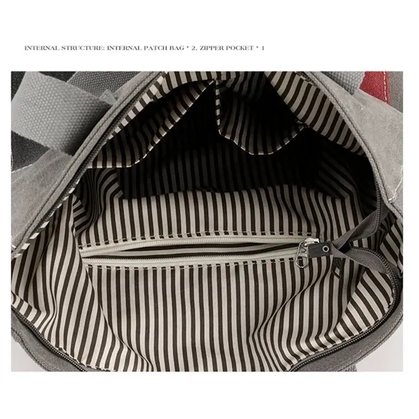 Women Canvas Tote Bag Casual Backpack Shoulder Handbags - Women Canvas Tote Bag Casual Backpack Shoulder Handbags - Image 3 of 5