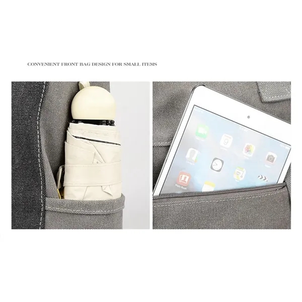 Women Canvas Tote Bag Casual Backpack Shoulder Handbags - Women Canvas Tote Bag Casual Backpack Shoulder Handbags - Image 4 of 5