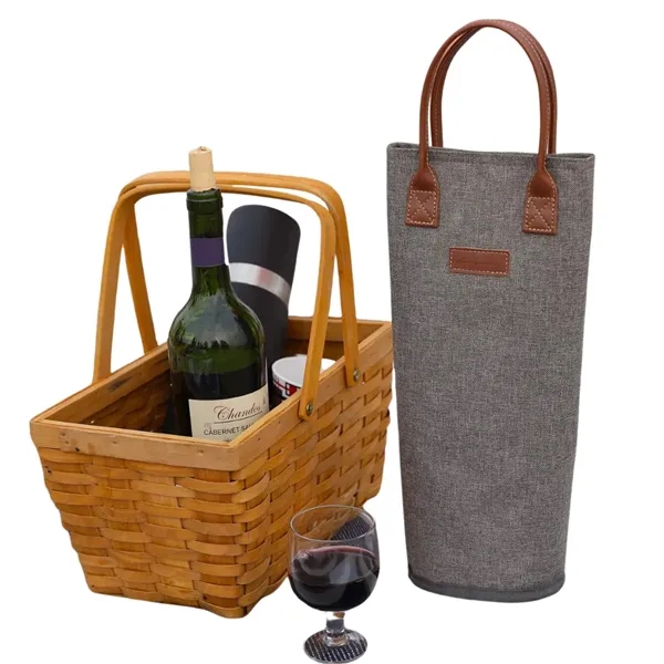 1-Bottle Insulated Wine Tote Carrier - 1-Bottle Insulated Wine Tote Carrier - Image 4 of 5