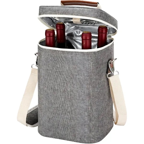 4-Bottle Insulated Wine Tote Carrier - 4-Bottle Insulated Wine Tote Carrier - Image 4 of 4