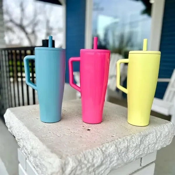 40 oz Tumbler with Handle and Straw100% Leakproof - 40 oz Tumbler with Handle and Straw100% Leakproof - Image 8 of 11