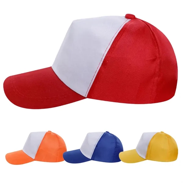 5 Panel Adjustable Two-Tone Cotton Baseball Cap - 5 Panel Adjustable Two-Tone Cotton Baseball Cap - Image 7 of 7