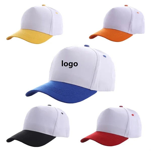 Two-Tone Structured 5 Panel Cotton Baseball Cap - Two-Tone Structured 5 Panel Cotton Baseball Cap - Image 0 of 7