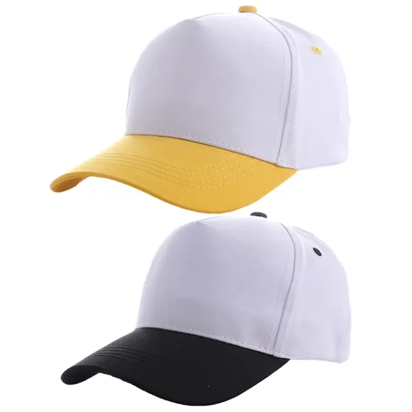 Two-Tone Structured 5 Panel Cotton Baseball Cap - Two-Tone Structured 5 Panel Cotton Baseball Cap - Image 1 of 7