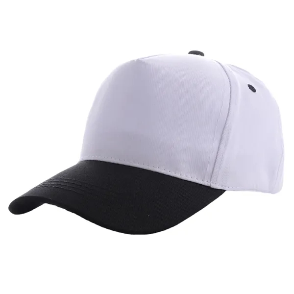 Two-Tone Structured 5 Panel Cotton Baseball Cap - Two-Tone Structured 5 Panel Cotton Baseball Cap - Image 3 of 7