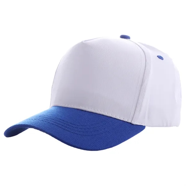 Two-Tone Structured 5 Panel Cotton Baseball Cap - Two-Tone Structured 5 Panel Cotton Baseball Cap - Image 4 of 7