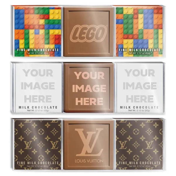 Embossed Square Chocolate Bar 3-Pack - Embossed Square Chocolate Bar 3-Pack - Image 0 of 4