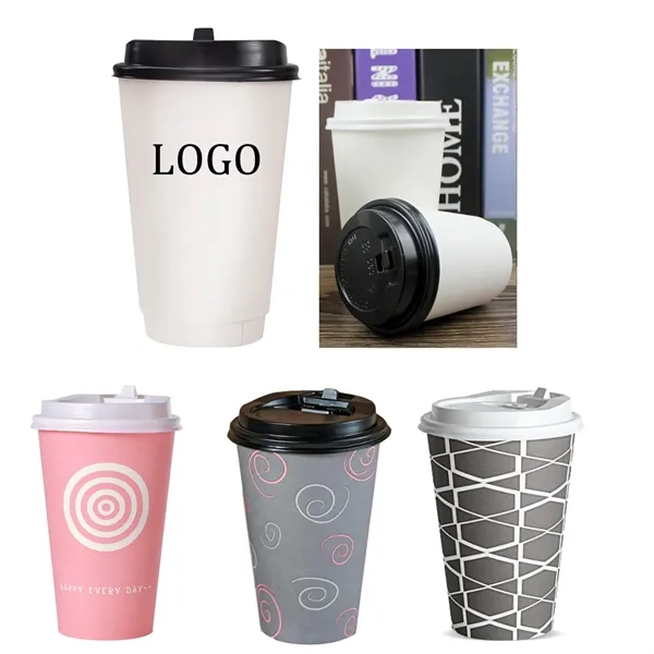 16oz Double-Wall Disposable Paper Cup w/ Lid - 16oz Double-Wall Disposable Paper Cup w/ Lid - Image 0 of 0