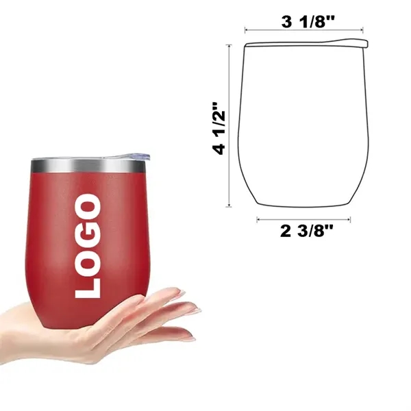 12oz Stainless Steel Insulated Eggshell Wine Tumbler w/Lid - 12oz Stainless Steel Insulated Eggshell Wine Tumbler w/Lid - Image 3 of 3