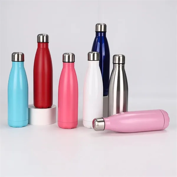 17 Oz Cola Shaped Insulated Stainless Steel Water Bottle - 17 Oz Cola Shaped Insulated Stainless Steel Water Bottle - Image 0 of 2