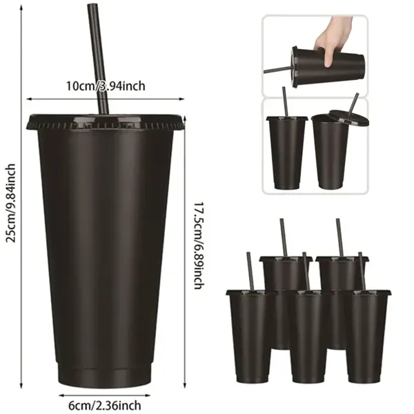 24oz Plastic Christmas Cup With Lid And Straw - 24oz Plastic Christmas Cup With Lid And Straw - Image 2 of 2