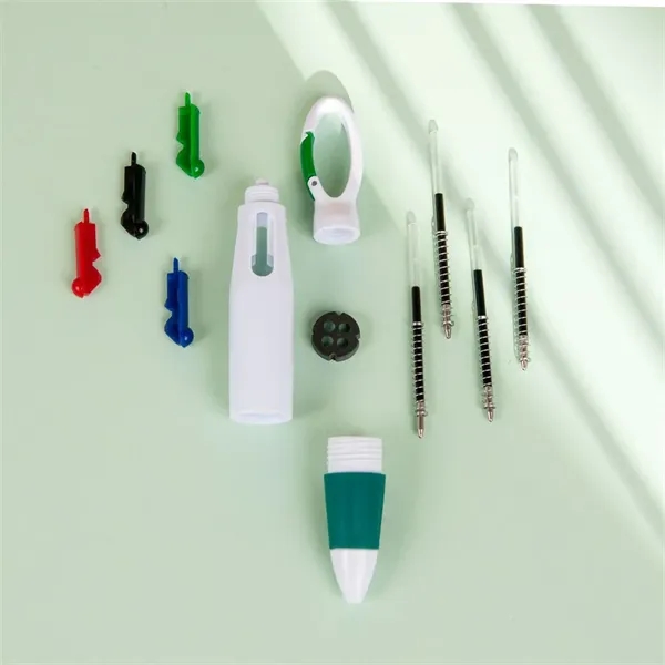 4-in-1 Retractable Ballpoint Pen with Carabiner - 4-in-1 Retractable Ballpoint Pen with Carabiner - Image 3 of 10