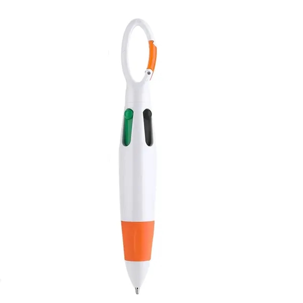 4-in-1 Retractable Ballpoint Pen with Carabiner - 4-in-1 Retractable Ballpoint Pen with Carabiner - Image 8 of 10