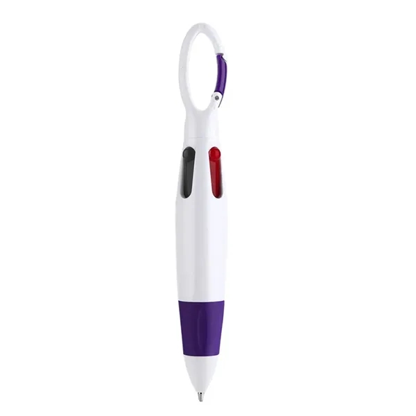 4-in-1 Retractable Ballpoint Pen with Carabiner - 4-in-1 Retractable Ballpoint Pen with Carabiner - Image 10 of 10