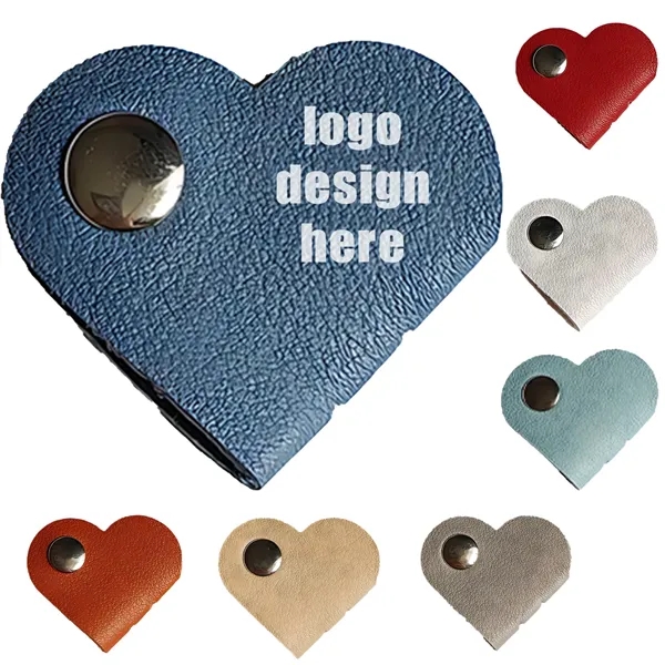 Portable PU Data Cable Organizer Heart-Shape - Portable PU Data Cable Organizer Heart-Shape - Image 0 of 10