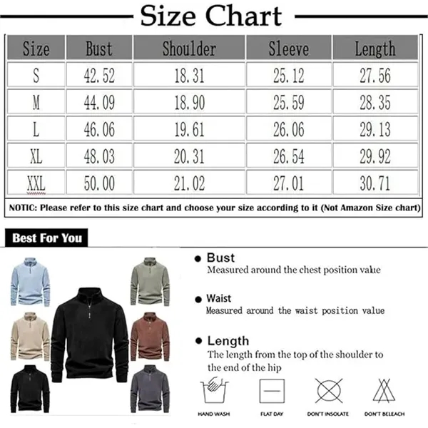 Men's Quarter Zipper Fleece Pullover Fashion Sweatshirt - Men's Quarter Zipper Fleece Pullover Fashion Sweatshirt - Image 1 of 11