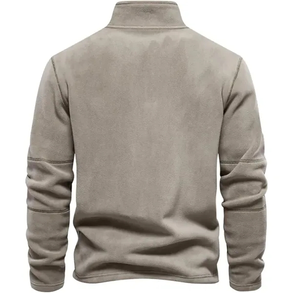 Men's Quarter Zipper Fleece Pullover Fashion Sweatshirt - Men's Quarter Zipper Fleece Pullover Fashion Sweatshirt - Image 6 of 11