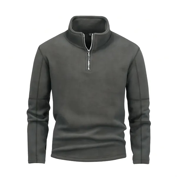 Stand-Up Collar Hoodie With Men'S Fleece For Autumu - Stand-Up Collar Hoodie With Men'S Fleece For Autumu - Image 5 of 6