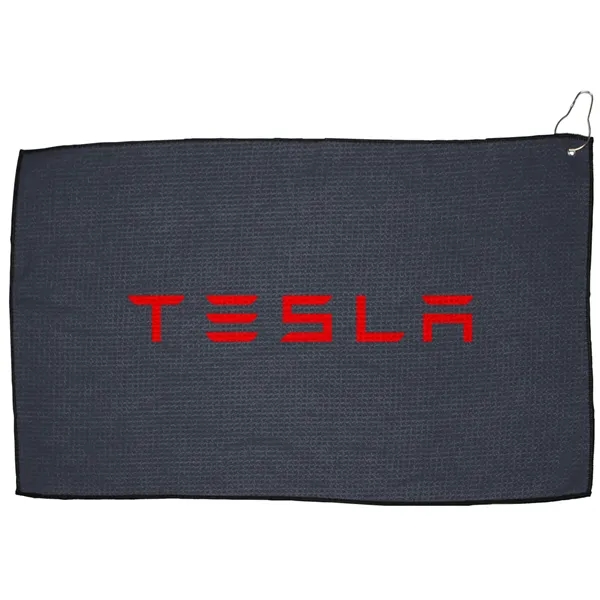 16" X 26" RPET Waffle Golf Towel w/Hook & Grommet - 16" X 26" RPET Waffle Golf Towel w/Hook & Grommet - Image 1 of 5