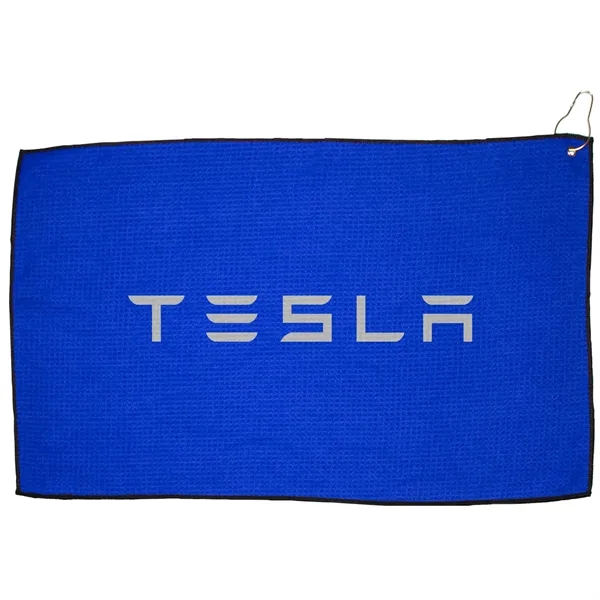 16" X 26" RPET Waffle Golf Towel w/Hook & Grommet - 16" X 26" RPET Waffle Golf Towel w/Hook & Grommet - Image 4 of 5