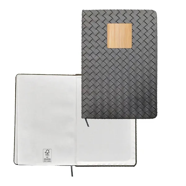 Woven Notebook with Bamboo Accent - Woven Notebook with Bamboo Accent - Image 2 of 5