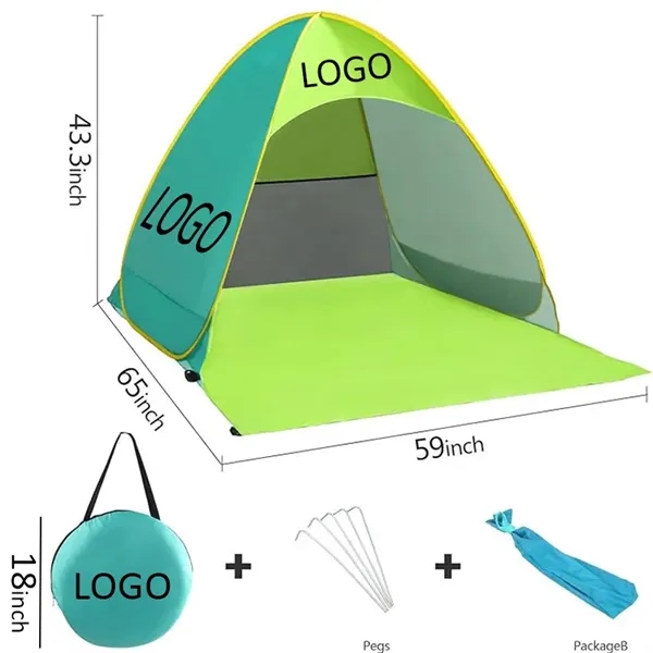 Automatic Pop Up Portable Outdoors Cabana Tent Sun Shelter - Automatic Pop Up Portable Outdoors Cabana Tent Sun Shelter - Image 1 of 4