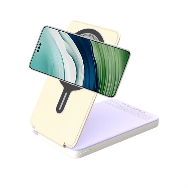 5000mAh Power Bank Foldable Magnetic Wireless Charger - 5000mAh Power Bank Foldable Magnetic Wireless Charger - Image 3 of 5