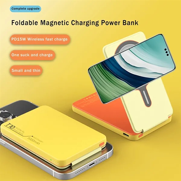 5000mAh Power Bank Foldable Magnetic Wireless Charger - 5000mAh Power Bank Foldable Magnetic Wireless Charger - Image 4 of 5