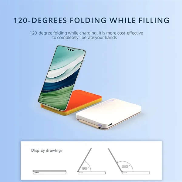 5000mAh Power Bank Foldable Magnetic Wireless Charger - 5000mAh Power Bank Foldable Magnetic Wireless Charger - Image 5 of 5