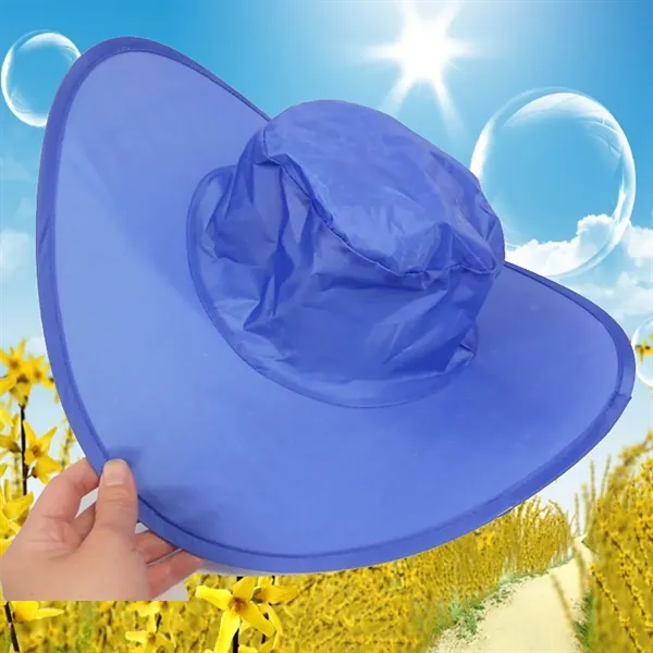 Folding Cowboy Hat with Pouch Polyester One Size Bucket Cap - Folding Cowboy Hat with Pouch Polyester One Size Bucket Cap - Image 1 of 3