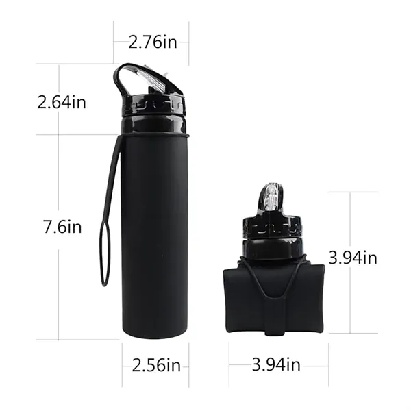 21Oz Silicone Travel Tumbler Collapsible Water Bottles - 21Oz Silicone Travel Tumbler Collapsible Water Bottles - Image 3 of 5