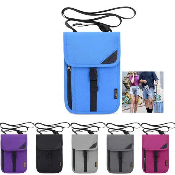 Travel Neck Wallet with RFID Blocking - Travel Neck Wallet with RFID Blocking - Image 0 of 4