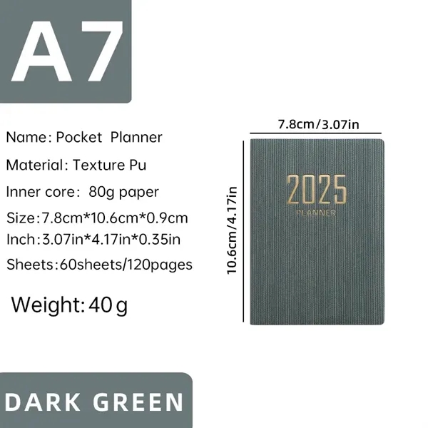 2025 A7 Pocket Diary Planner Notebook - 2025 A7 Pocket Diary Planner Notebook - Image 5 of 12