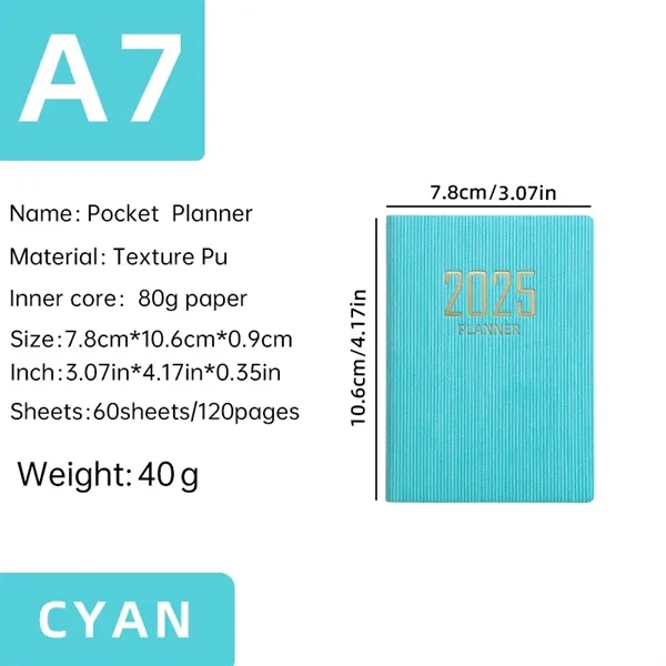 2025 A7 Pocket Diary Planner Notebook - 2025 A7 Pocket Diary Planner Notebook - Image 6 of 12