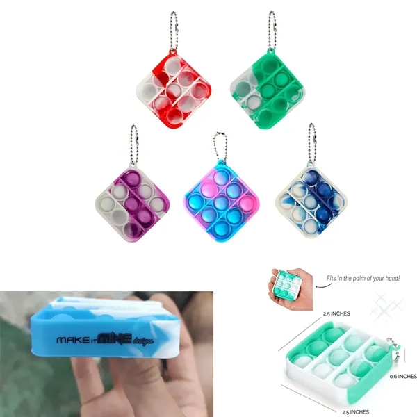 Mini Pop Push It Fidget Toy Keychain - Mini Pop Push It Fidget Toy Keychain - Image 0 of 6
