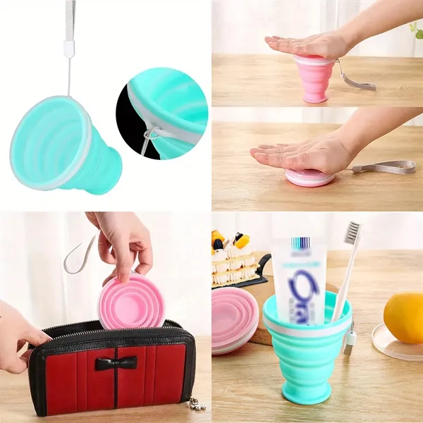 6.7oz Portable Retractable Silicone Water Cup - 6.7oz Portable Retractable Silicone Water Cup - Image 2 of 8