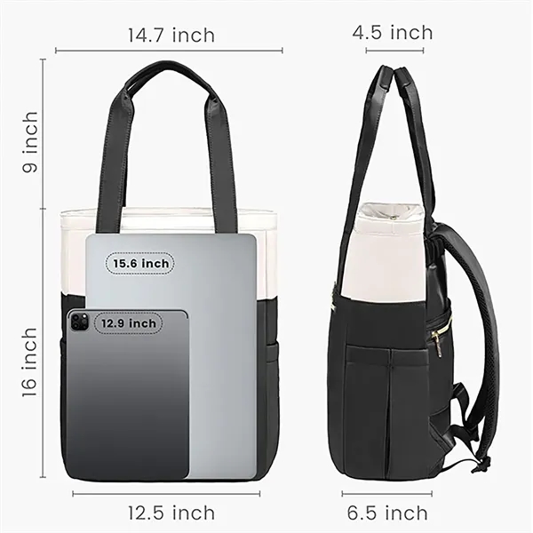 15.6-inch Laptop Backpack Tote Bag - 15.6-inch Laptop Backpack Tote Bag - Image 8 of 9