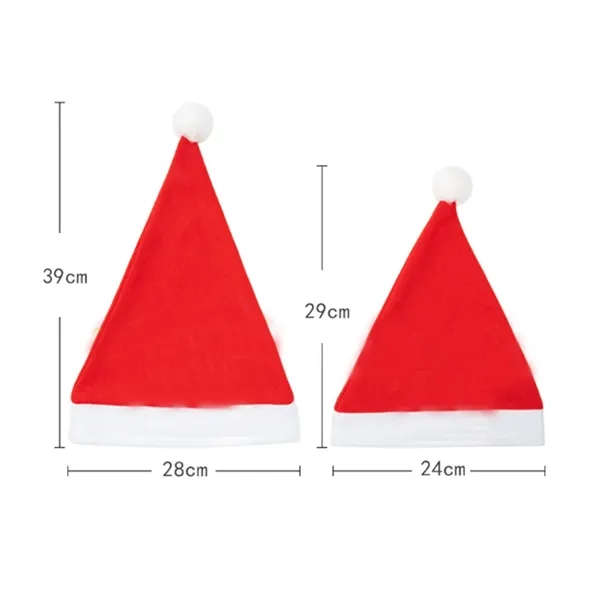 Non-woven Fabric Christmas Santa Hat with White Cuffs - Non-woven Fabric Christmas Santa Hat with White Cuffs - Image 1 of 4