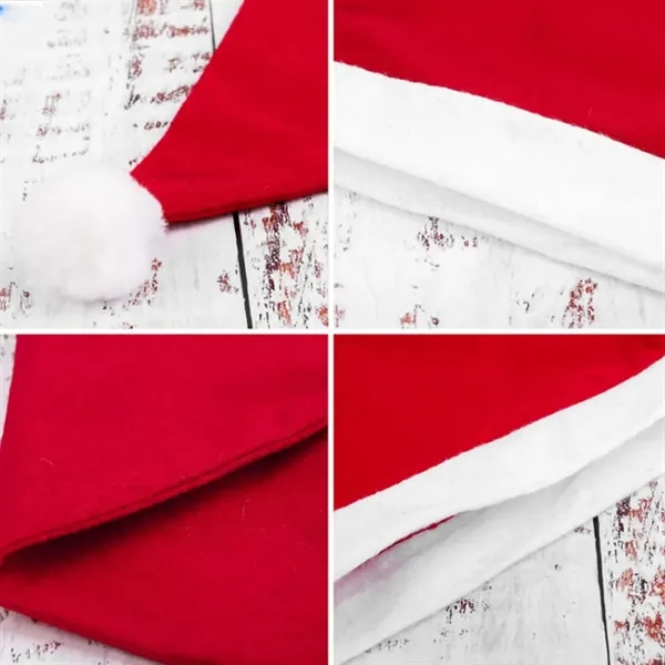 Non-woven Fabric Christmas Santa Hat with White Cuffs - Non-woven Fabric Christmas Santa Hat with White Cuffs - Image 2 of 4