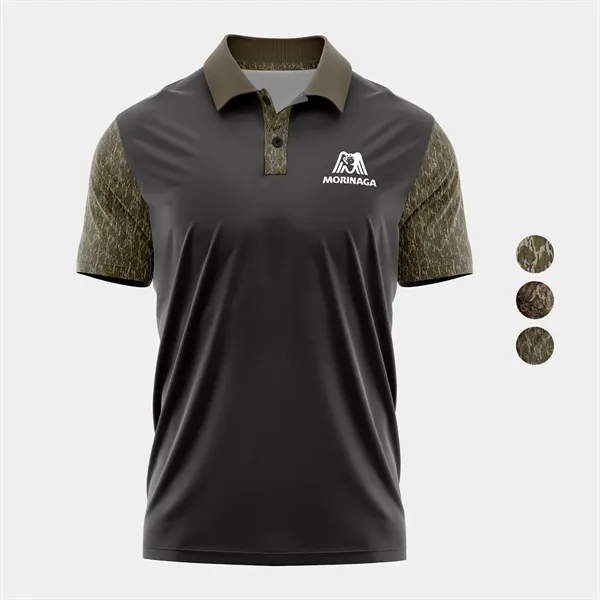 Mossy Oak® Men's 4.4 Oz. Polyester Interlock Polo Shirt - Mossy Oak® Men's 4.4 Oz. Polyester Interlock Polo Shirt - Image 0 of 2
