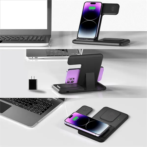 Galena 3-in-1 Wireless Charger & Stand - Galena 3-in-1 Wireless Charger & Stand - Image 5 of 11