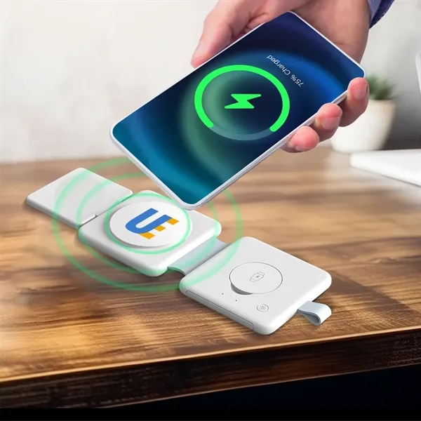 Cypress 3 in 1 MagSafe Foldable Wireless Charger - Cypress 3 in 1 MagSafe Foldable Wireless Charger - Image 6 of 9