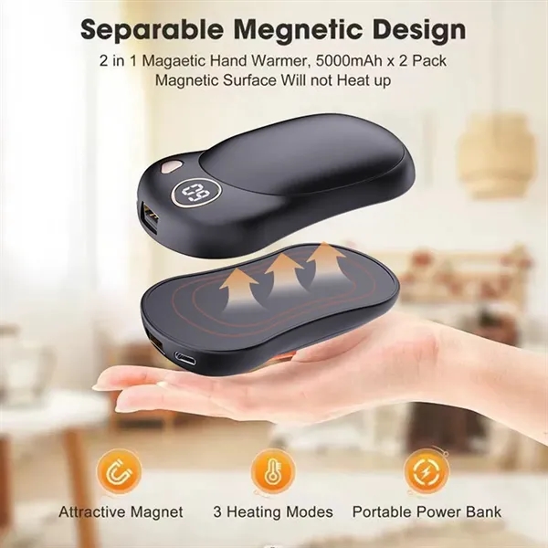 10000mah Rechargeable Hand Warmer Power Bank 2 Packs - 10000mah Rechargeable Hand Warmer Power Bank 2 Packs - Image 2 of 5